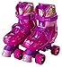 PlayWheels Disney Princess Classic Quad Roller Skates, Magenta, Junior Size 10-13
