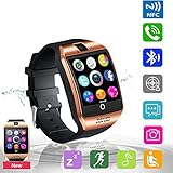 Bluetooth Smart Watch Phone Pandaoo Smart Watch Mobile Phone Unlocked Universal GSM Bluetooth 4.0 NFC Music Player Camera Calendar Stopwatch Sync for Android iPhone Google Huawei Smartphones (Bronze)