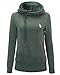 StyleDome Women's Cotton High Collar Hoodies Long Sleeve Sweatshirt Pullover Coat Green US 8