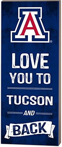 KH Sports Fan 7" x 18" Arizona Wildcats Love You To Collage Logo Plaque
