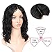 WIGNEE 100% Virgin Human Hair Natural Wave Wigs Lace Part Brazilian Human Hair Wave Wigs Middle Part Wig (natural wave lace part-1B Color)