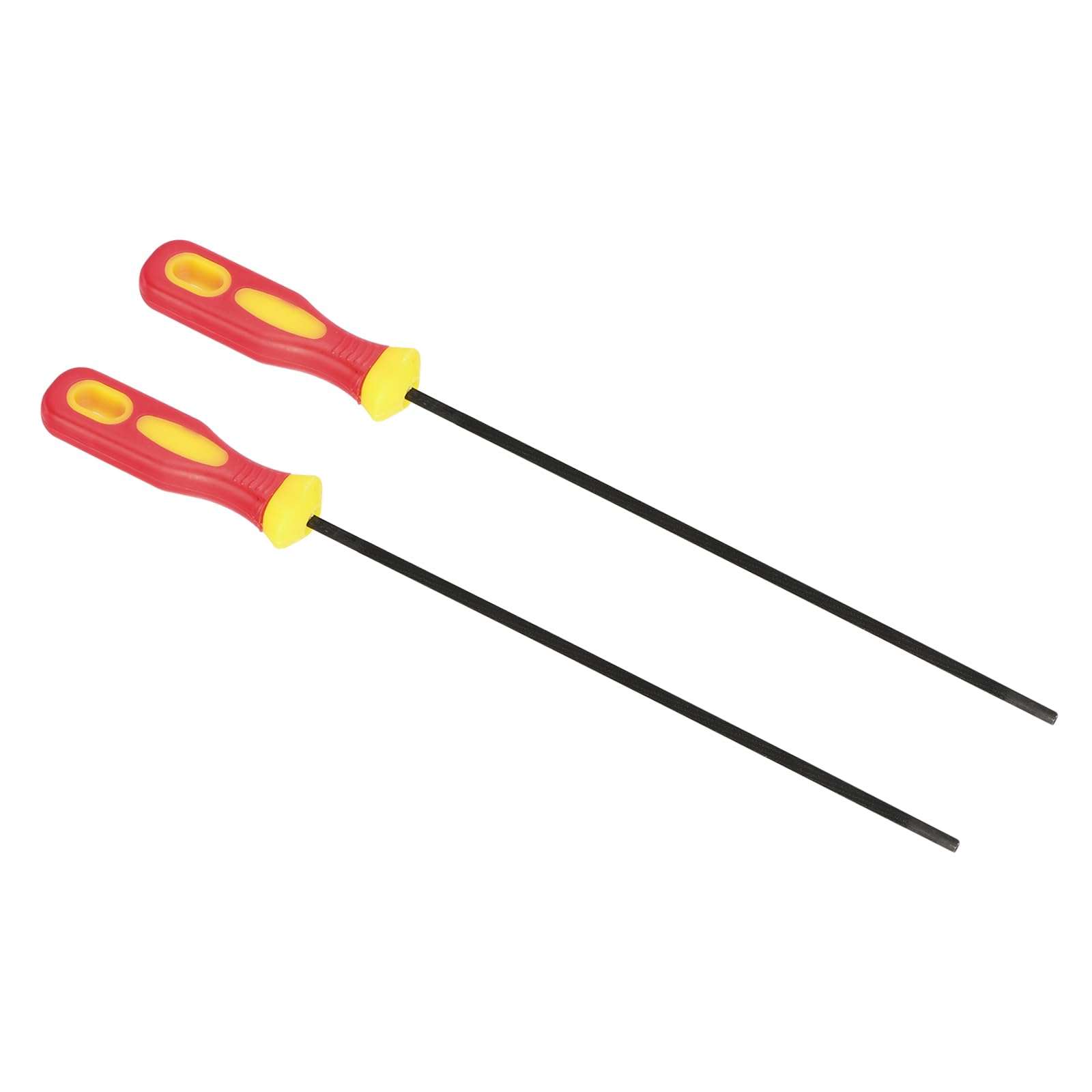 PATIKIL Chainsaw Chain Sharpening File, 2 Pack 5/32-Inch (4.0 Mm) Round Chain Saw Sharpener File with Plastic Handle for Chainsaw, Red Yellow