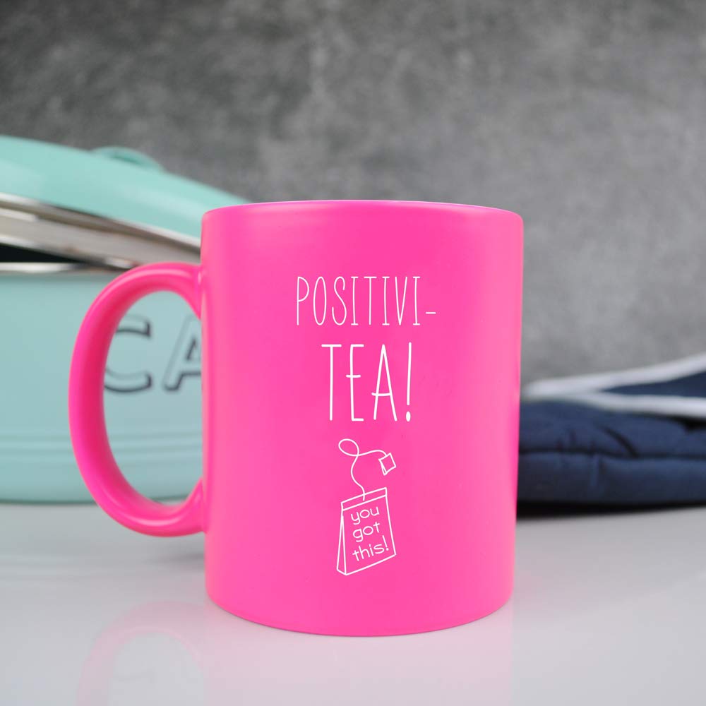 eBuyGB 310ml Ceramic Cup Neon Positivi-Tea Coffee Mug, You Got