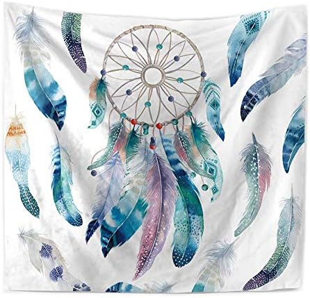 Upanfoo Dreamcatcher Tapestry Wall Hanging Dream Catcher Mandala Tapestry Hippie Tapestry Psychedelic Bohemian Feather Wall Tapestry for Bedroom Home Decor (#01Dreamcatcher, 51.2" x 59.1")