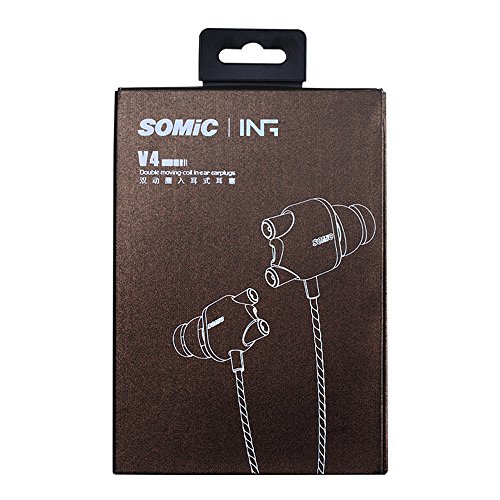 SOMIC V4 Blue in Ear HiFi Sound Earphones with 3.5MM Plug Work for Mobile Phone, iPod, Sweat-Proof Sport Music Earbuds for Running Jogging Gym