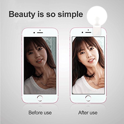 Selfie Lights,[Upgraded Version] Selfie Light Ring 3-Level Brightness 36 LED for iPhone Samsung Galaxy Sony, Motorola and Other Smart Phones; Clips on Night Ring Fill Light (Pink-1)