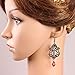 JoyTong Black Lace Necklace Earrings Set, Lace Pendant Choker and Eardrop (Red)