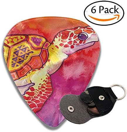 FasonKing Sea Turtle Guitar Picks 6 Pack, Celluloid Guitar Pick Electric &amp; Acoustic Guitars Includes 0.46mm, 0.71mm, 0.96mm - Unique Guitar Gift For Bass