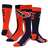 Auburn Tigers Mismatch Big Top Socks - Large