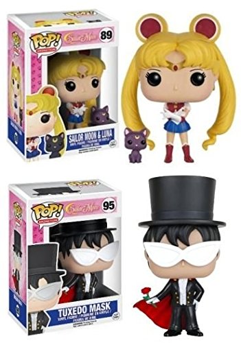 title=Funko POP! Sailor Moon w/ Luna & Tuxedo Mask- Anime Manga Vinyl Figure Set NEW