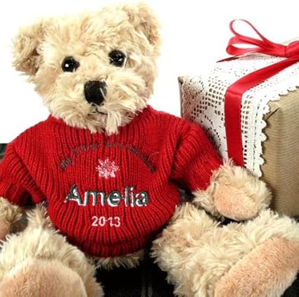 personalised 1st christmas teddy