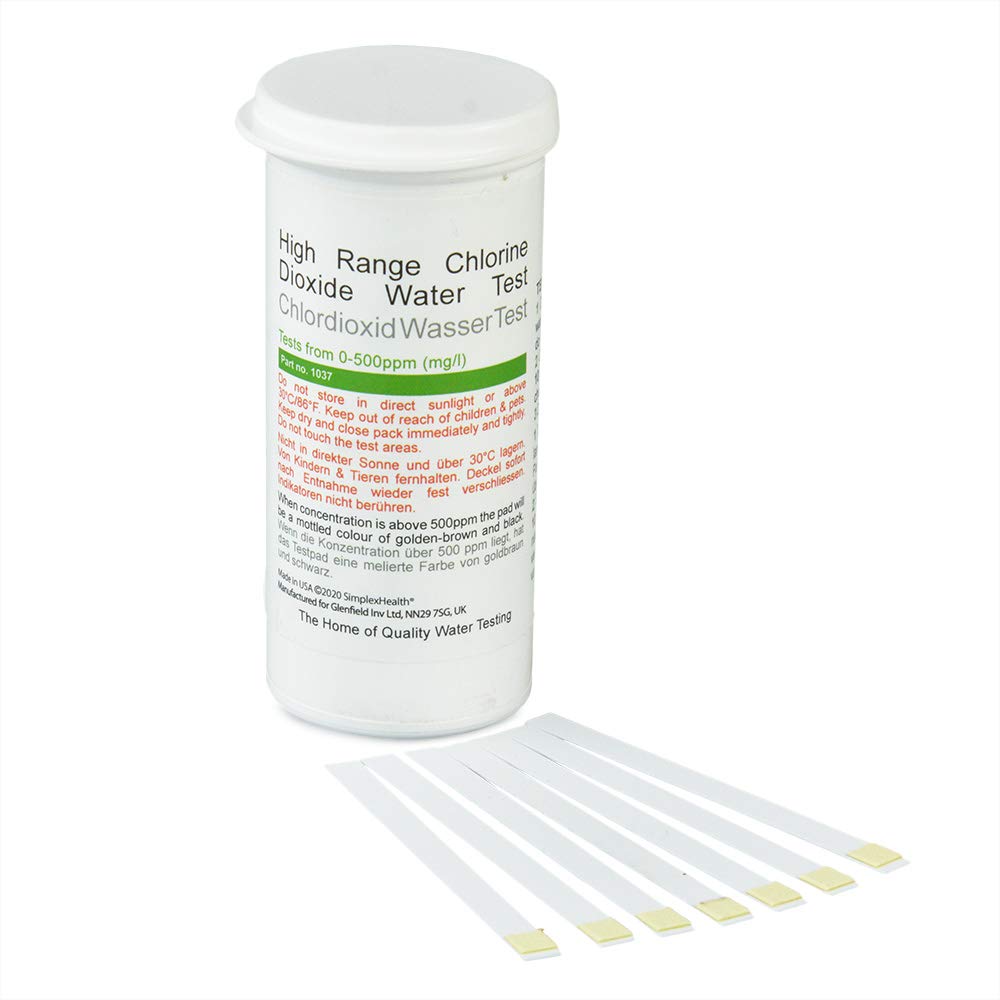 SimplexHealth Chlorine Dioxide 0-500ppm (50 Test Strips)