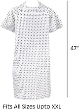 Unisex Patient Hospital Gown Long Length Wrap Around Style Comfortable UK Pack 4 view 3