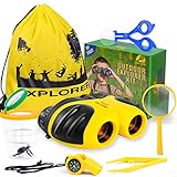 INNOCHEER Kids Binoculars Set, Outdoor Adventure Toys for Boys and Girls - 8X Magnification Binoculars with Bug Catcher Kit, Great Educational Nature Toys for Camping, Hiking, Outside and Backyard