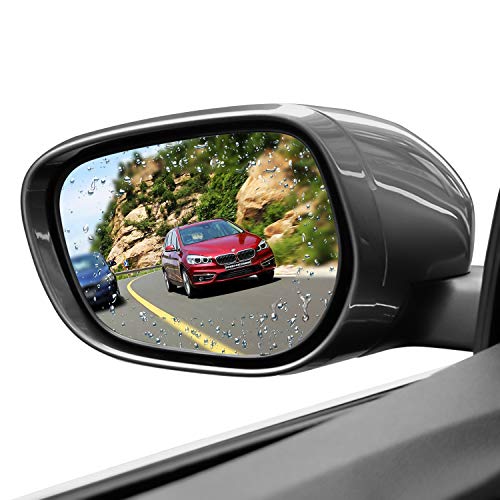 WEIKAI LIMITED Car Rearview Mirror Film,2PCS Side Window Rainproof Film,Automobile Side View Glass Anti-Fog,Anti-Glare Film,Rear View Mirror Window Clear Nano Film