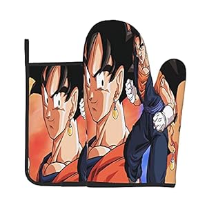 Xiaoxian Dra-gon Ba-ll Z 93 Hittebestendige Keukenovenhandschoenen, ovenhandschoenen en potdekselhandschoenen, veilig…