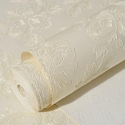 BABYQUEEN Continental non-woven fabric embossing self-adhesive bedroom living room wall wall wallpaper quarters wall paper Rice Yellow