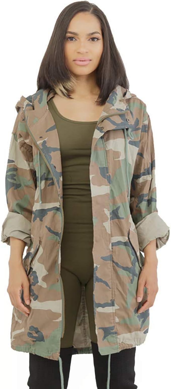 Amazon.com: K+Glam Women's Drawstring Camo Anorak Jacket Plus Size (3XL, Camo): Clothing