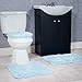 Lavish Home 3-Piece Bathroom Rug Set - Non-Slip Bath Mat Set with Bath Rug, Contour Mat, and Toilet Lid Cover - Machine Washable Mats (Blue)