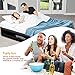 SPREEY Air Mattress Air Bed & Built-in Electric Pump, Queen Inflatable Mattress Bed Soft Flocking Layer Comfortable with Portable Storage Bag, Black Queen (80 x 60 x 20 in)