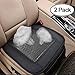 Big Ant 2pc Car Seat Cushion Breathable Rattan Design Pad Covers for Office Chair with PU Leather(Black)