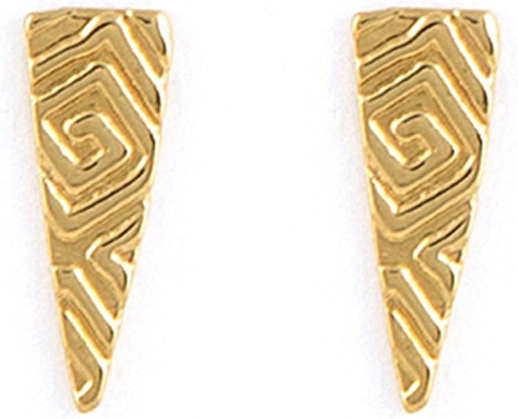 Jody Coyote Micro Gold Plated Triangle Maze Stud MCR-0116-03