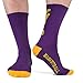 Athletic Half Cushioned Crew Socks | Basketball Player Design | Purple/Gold
