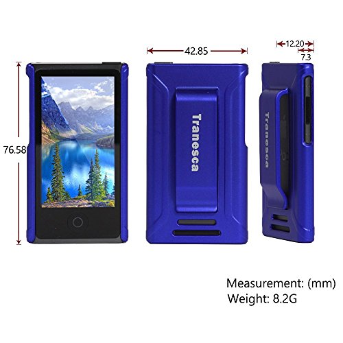 iPod Nano 7 case,Tranesca iPod Nano 7th & 8th generation rubber cover shell case with belt clip - Sentimental Blue (Also available in 9 other colors) - Thumbnail 3
