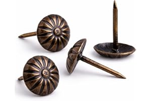 100PCS Antique Green Alloy Upholstery Nails – Flower-Shaped Decorative Furniture Tacks for Sofa, Chair, Door, DIY Projects, H