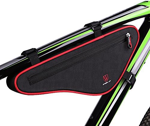 XPhonew Bike Frame Bag, Bicycle Bag Cycling Front Top Tube Pouch Pannier Bike Triangle Bag Front Saddle Frame Pouch for Outdoor MTB Road Mountain Bike Crossbar Storage Bags with Reflective Stripe