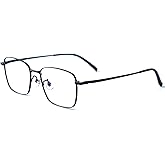 LOOVILEN Titanium Full-Rim Glasses Frames for Men – Ultra Lightweight (10.8g) β-Titanium Eyeglasses Frame – Business, Retro & Casual Style – Includes Demo Lenses