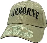 US Army OD Green Airborne Jump Wings Ball Cap