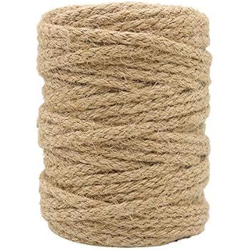 Tenn Well 5mm Jute Twine, 100 Feet Braided Natural Jute Rope for Artworks and Crafts, Macrame Projects, Gardening Applications