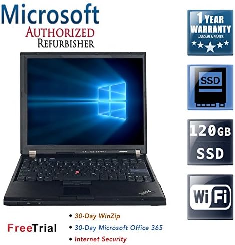 Lenovo ThinkPad T61 14.1 Inch Business High Performance Laptop Computer(Intel Core 2 Duo T7100 1.8GB,2GB DDR2,120GB SSD,DVD-ROM,WIFI,WINDOWS 10 HOME 64)(Certified Refurbished)