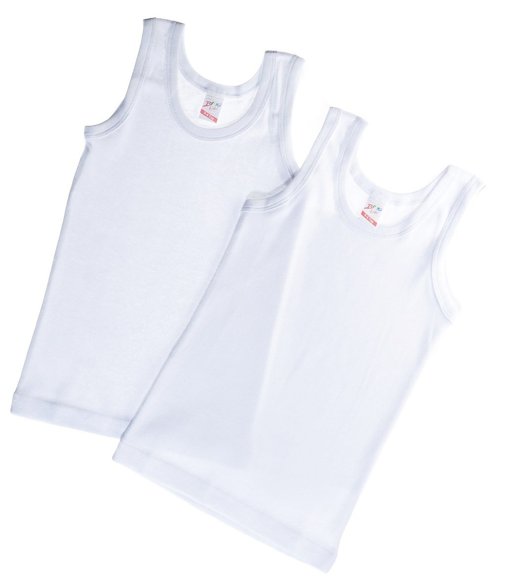 Brix Boys White Tank Tops 100 Cotton Super Soft Undershirts 2 pk tees