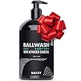 Ballsy Ballwash Charcoal Body Wash for Men - Moisturizing Men’s Bodywash with Coconut Oil – Soap for Men & Great for your Most Intimate Areas, 16 Oz with Pump