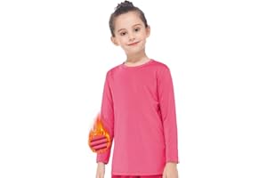 MANCYFIT Thermal Tops for Girls Fleece Lined Underwear Long Sleeve Undershirts Baselayer