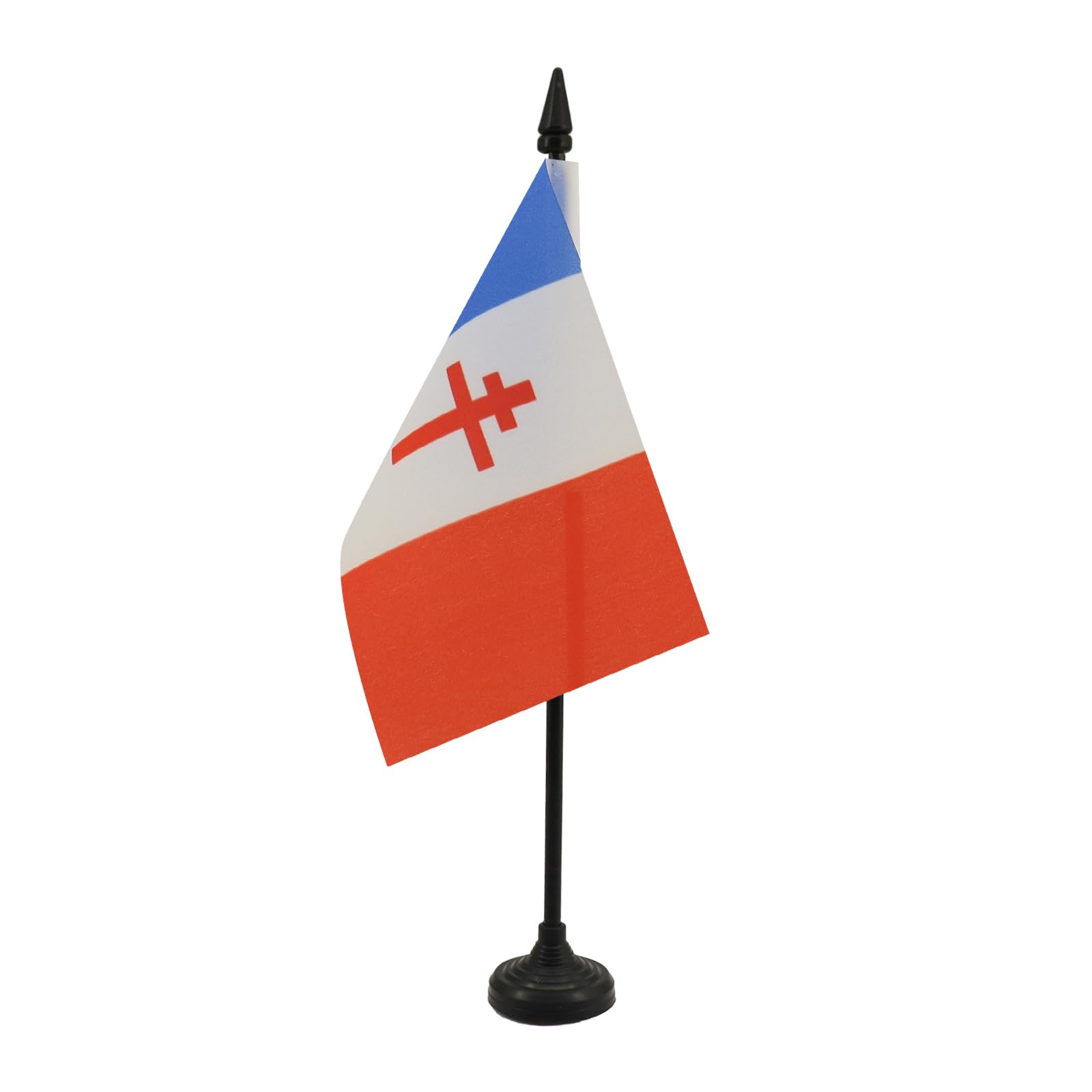 AZ FLAG - Free France 1940-1944 Table Flag 4'' x 6'' - French resistance Office Mini Banner 100% Polyester 15 x 10 cm - Mini Desk Flag with 10'' Pole and Black Plastic Base