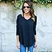 FAPIZI ♥ Women Sweater ♥ Women Long Sleeve T-Shirt Blouse Casual Loose Cotton Tops (XL, Blue)