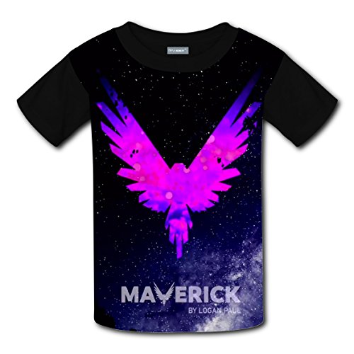 Unisex Kids Logang Logan Paul Maverick 3D Print T-Shirt Short Sleeves Tee Creative L