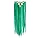 SWACC 7 Pcs Full Head Party Highlights Clip on in Hair Extensions Colored Hair Streak Synthetic Hairpieces (22-Inch Straight, Green)