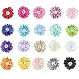 15-20 PCS Baby Girl Chiffon Flowers Lined Hair Bows Clips for Teens Girls Babies Toddlers