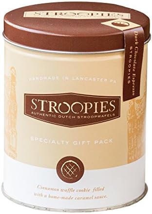 Stroopies, Inc. Dark Chocolate Dipped Espresso Sprinkled Stroopwafel Tin