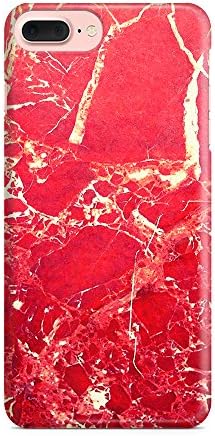 Red marble iPhone 7 Plus case Hard plastic back Cover Bumper for 7plus (Red)