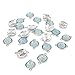 Wholesale 24 PCS Cabochon Druzy Connector Faux Drusy Resin Iridescent with Double Bail Connector Round Charm Bulk for Jewelry Making (Aqua)