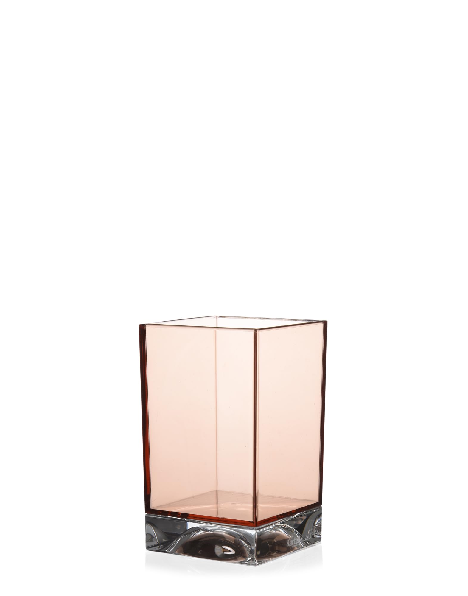 Kartell Boxy Toothbrush Holder, Nude Pink, 7.3 x 7.3 x 12 cm