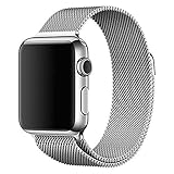 Wingco Apple Watch Band - Magnet Closure, 42mm Milanese Stainless Steel Replacement, Replacement Wrist Band for iWatch - Silver