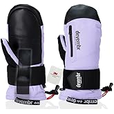 devembr Ski Mittens with Wrist Guards, Waterproof Snowboarding Mittens (S/M/L)
