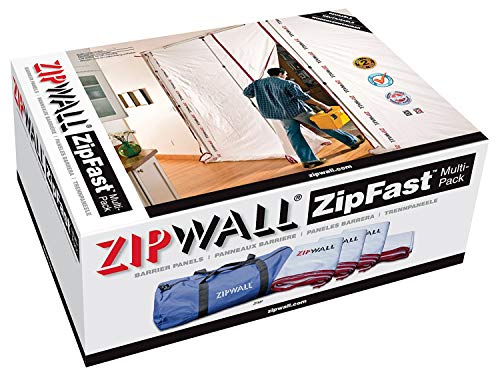 Zipwall ZFMP-PK4 Multi-Pack ZipFast wiederverwendbare Paneele fĂĽr Staubschutzgitter (4er-Pack) wiederverwendbare Barriere, 4 StĂĽck