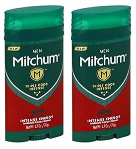 Image of Mitchum Antiperspirant & Deodorant For Men - Invisible Solid - Intense Energy - Net Wt. 2.7 OZ (76 g) Per Stick - Pack of 2 Sticks